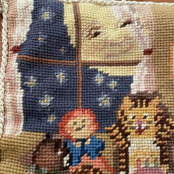 Katha Diddel Home Collection Animal Birthday Party Needlepoint Pillow 10x10 - Picture 6 of 8